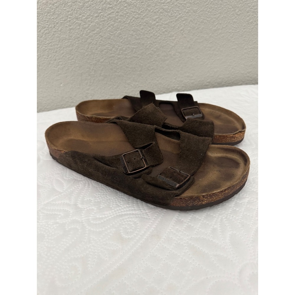 Birkenstock Arizona Double Buckle Brown Suede Comfort Sandals Men's Size 46